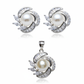 Silver Fancy Pearl Shimmering Pendant set