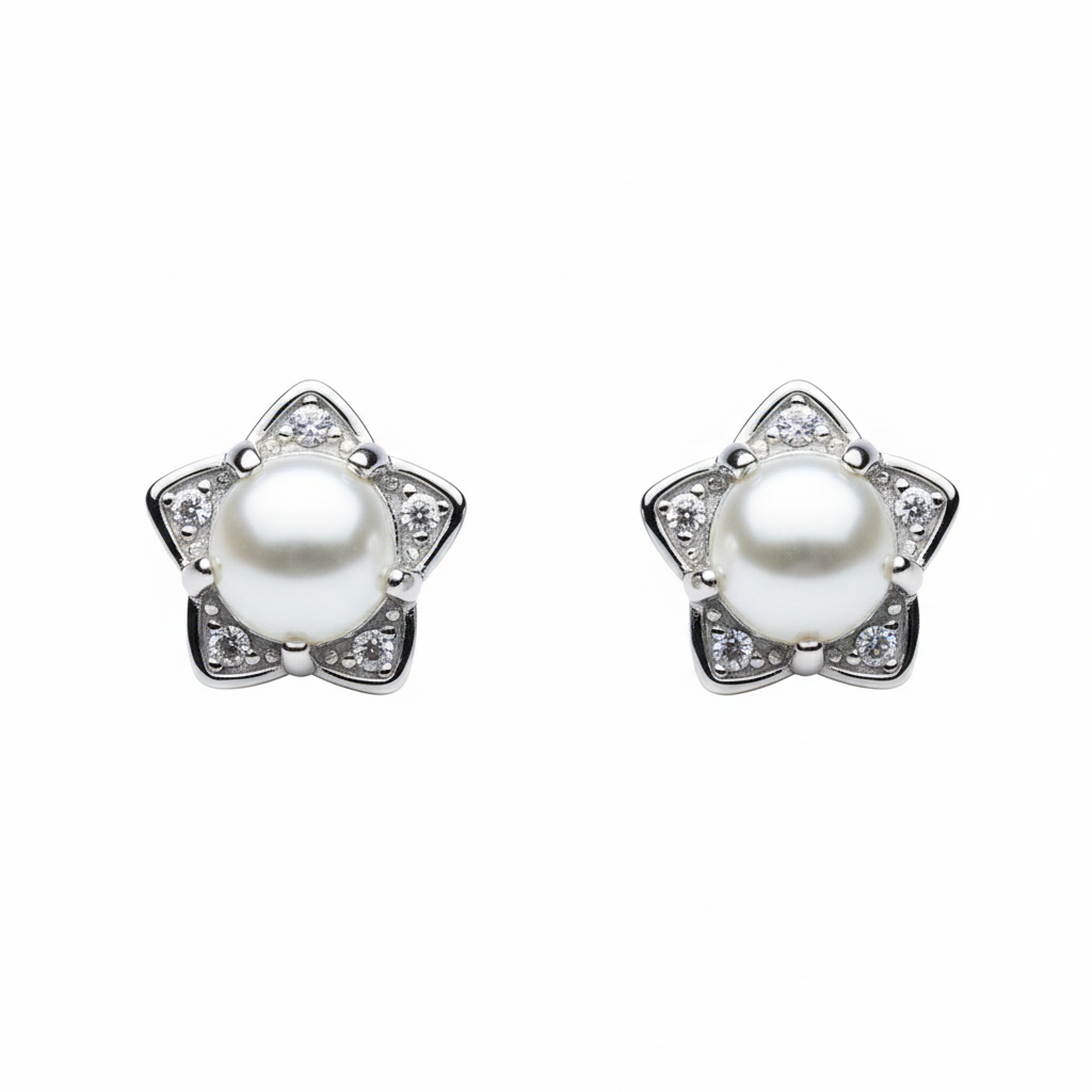 Silver Starlight Pearl Pendant Set for her