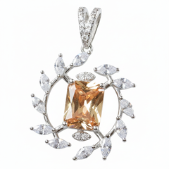 Silver Golden twilight Marquise stone Pendant set