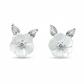 Silver MOP Blooming flower leaf Pendant Set