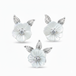 Silver MOP Blooming flower leaf Pendant Set