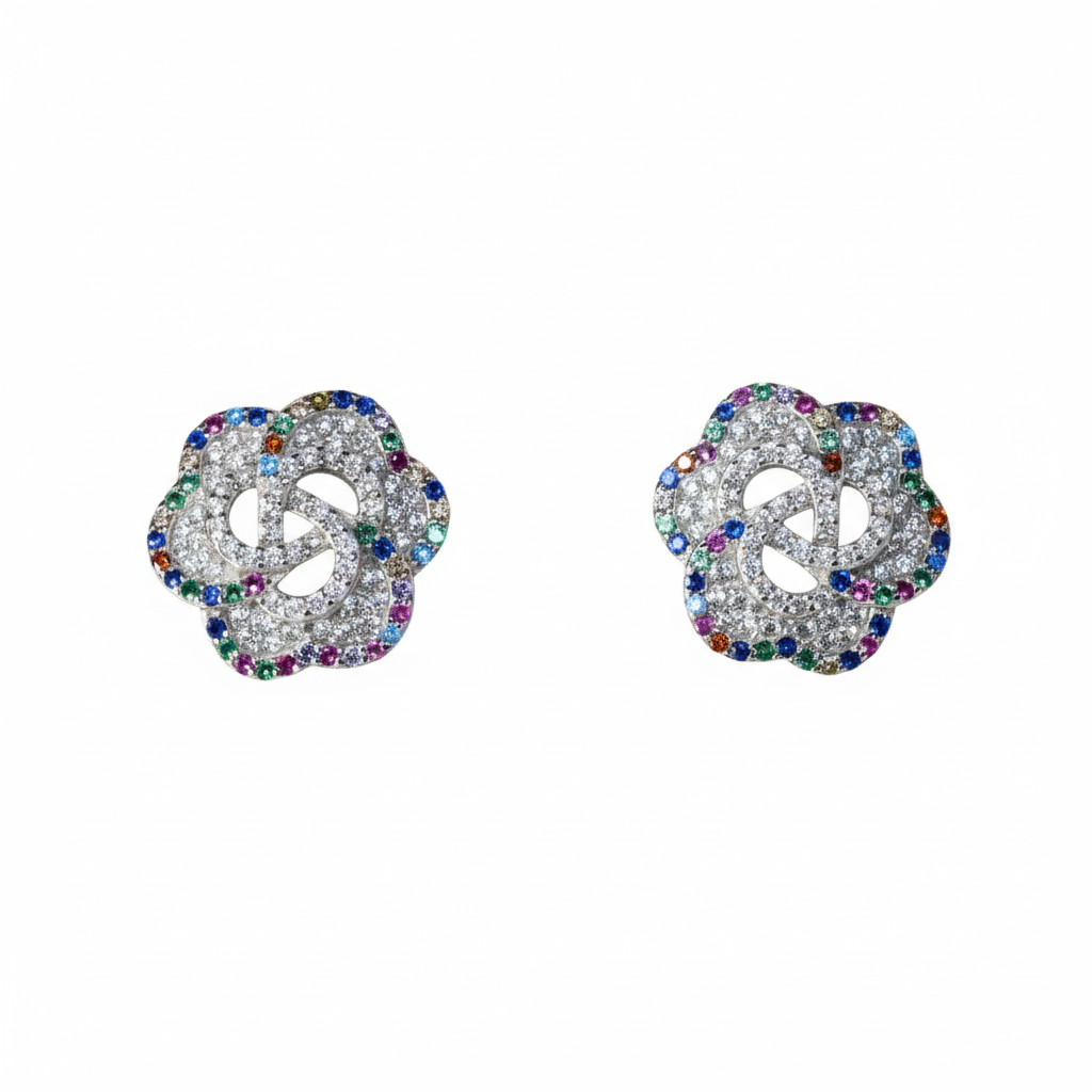 Silver Rainbow Rhapsody Multicolored Pendant Set