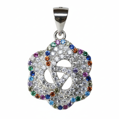 Silver Rainbow Rhapsody Multicolored Pendant Set