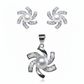 Silver whirlwind of flower pearl Pendant set
