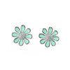 Silver Mint Floret Stud Earrings