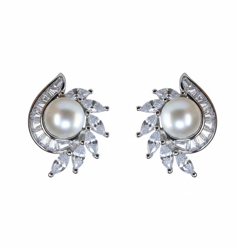 Silver Oceanic Pearl Pendant set for her