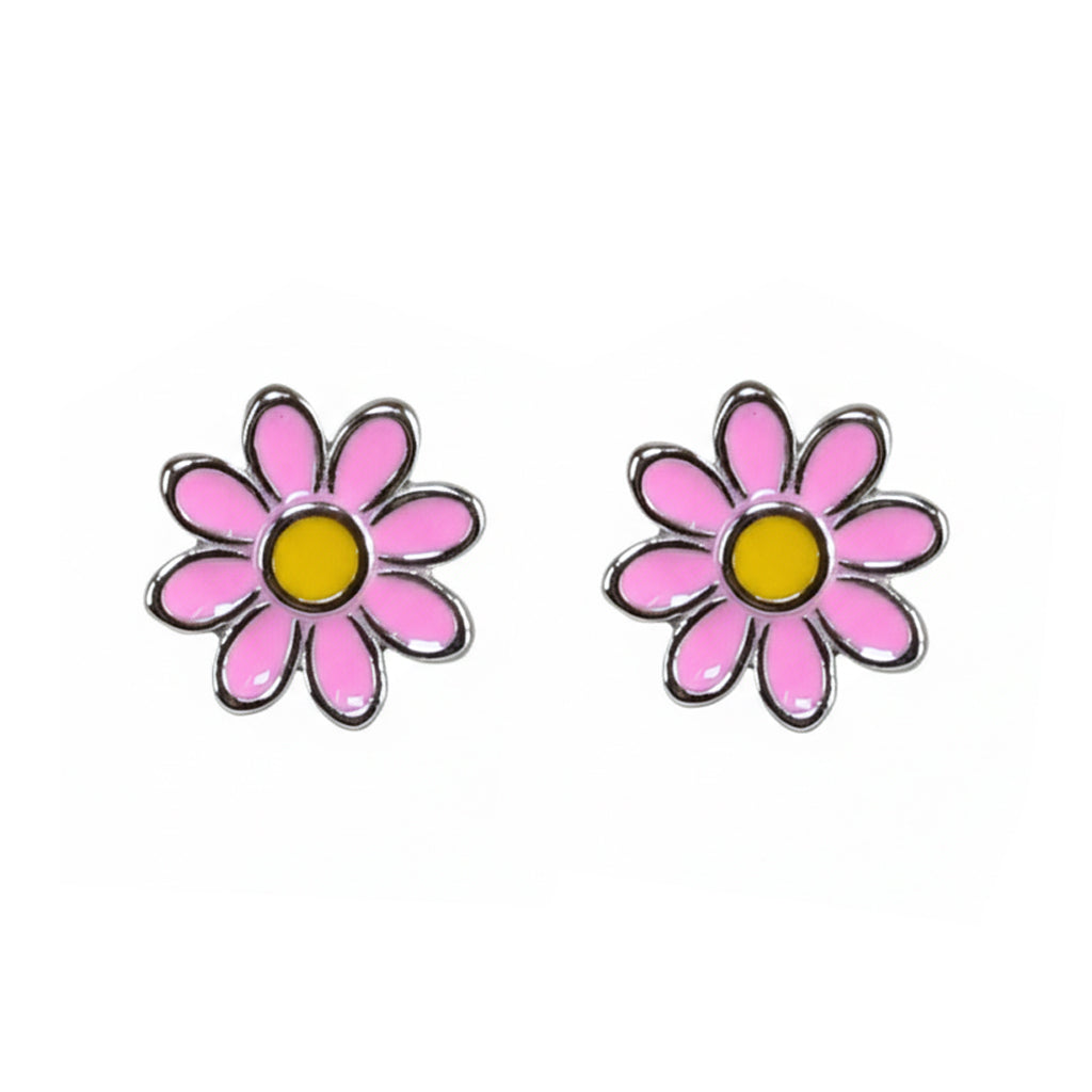 Silver Bubblegum Pink Studs