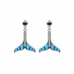 Silver Ocean Mermaid Tail Earrings