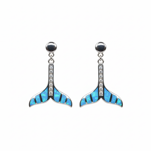Silver Ocean Mermaid Tail Earrings