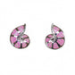 Silver Pink Paradise Nautilus Opal Stud Earrings