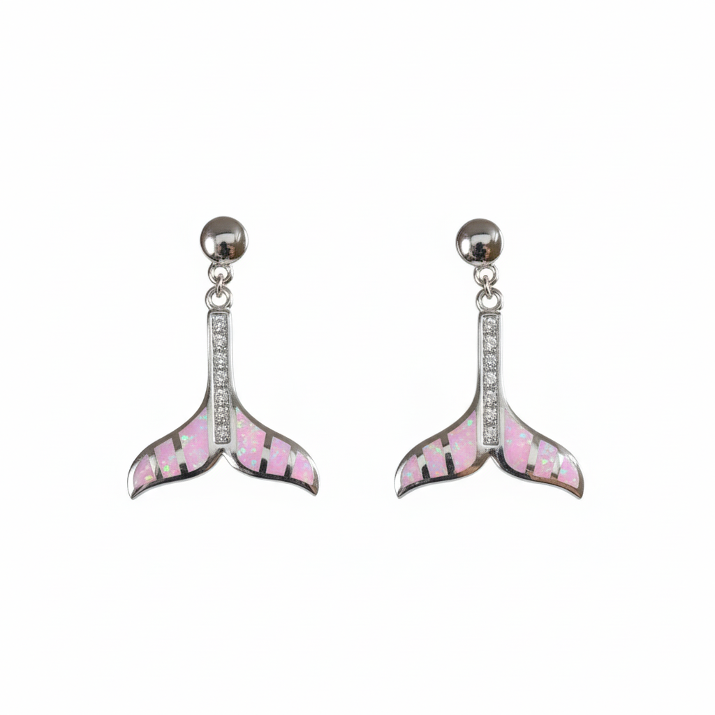Silver Mermaid Tail Dangle Earrings
