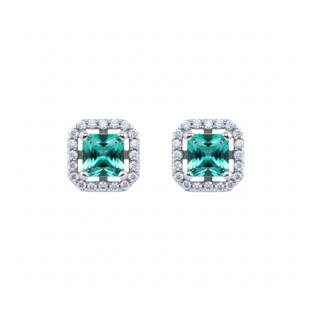 Silver Victorian royal Emerald green Pendant set