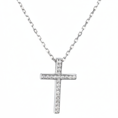 Silver Sparkling Cross Pendant