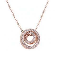 Rose Gold Interlocking Circle Pendant