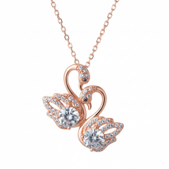 Rose Gold Eternal Love Swan Pendant