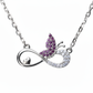 Silver Pink Butterfly and Infinity Love Pendant