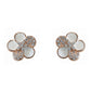 Rose Gold Small Pave Floral Earrings