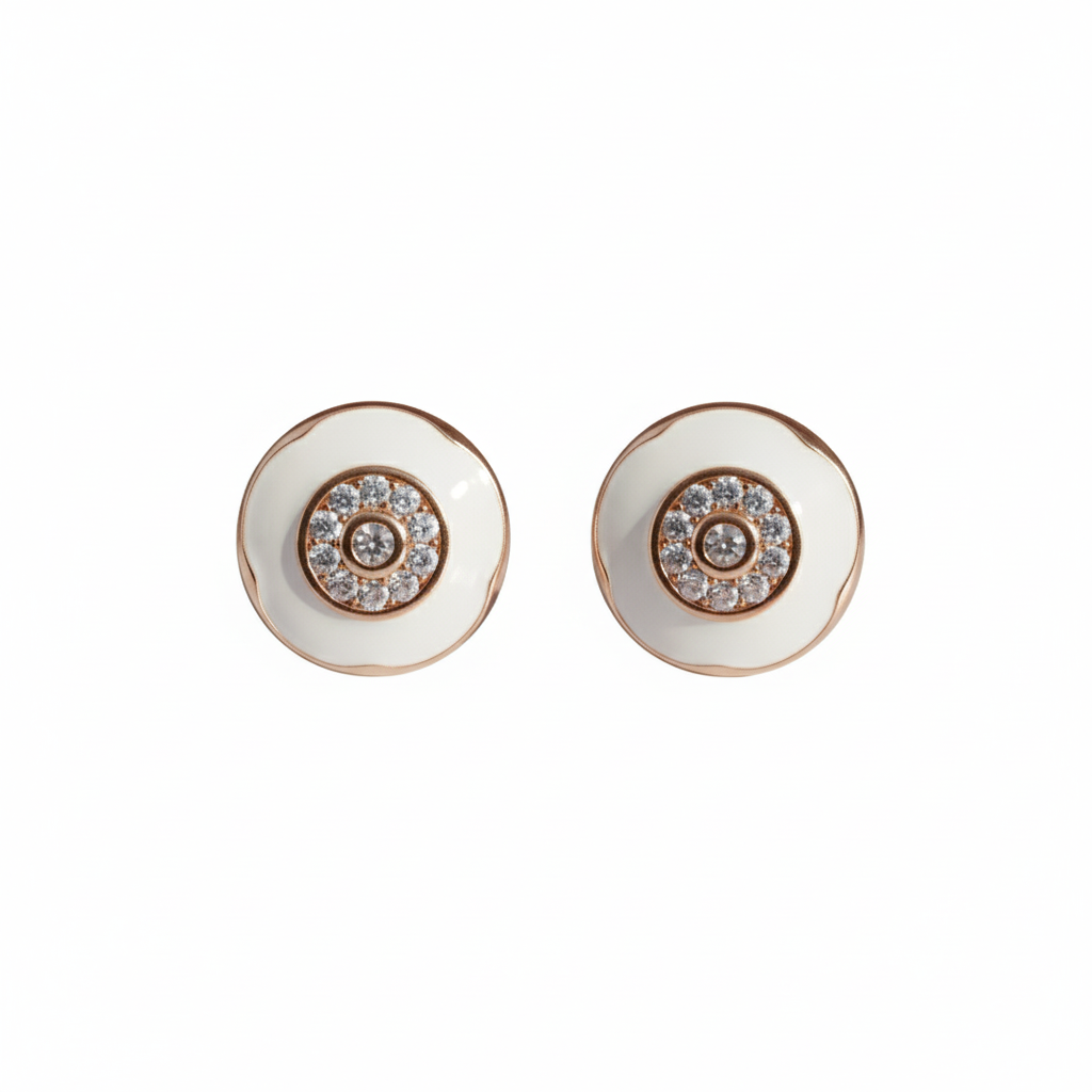 Rose Gold Cosmic Halo Studs Earrings