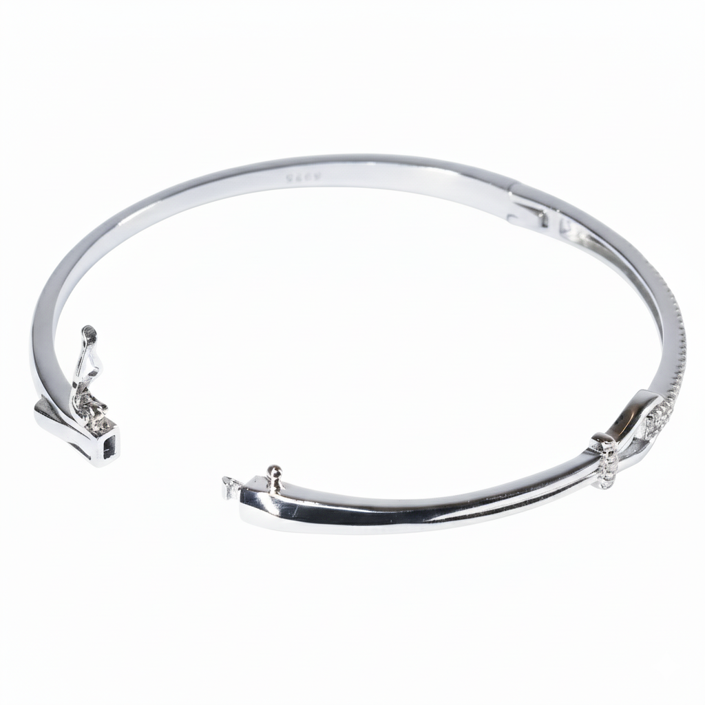 Silver Chic Pave Nautical Hook Bracelet For Her