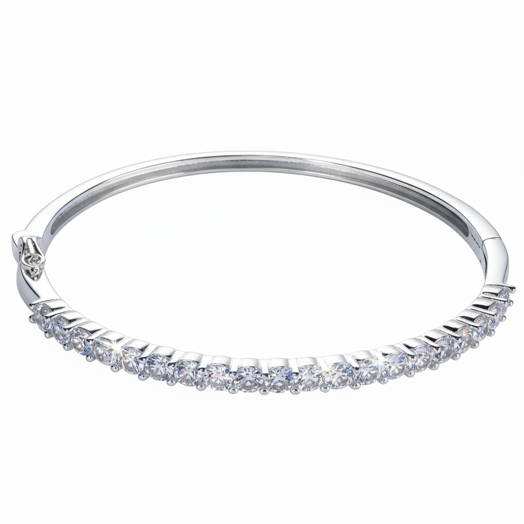 Silver Solitaire (cz) line Radiant Bracelet