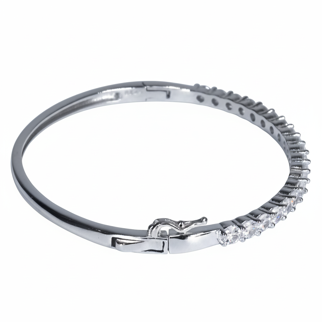 Silver Solitaire (cz) line Radiant Bracelet
