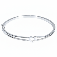 Silver Heart-in-Heart Bracelet for her