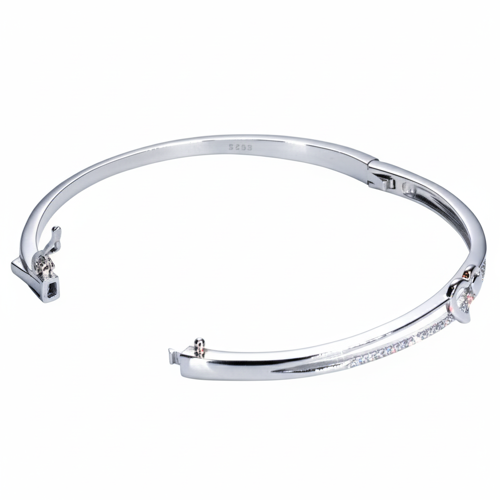 Silver Heart-in-Heart Bracelet for her