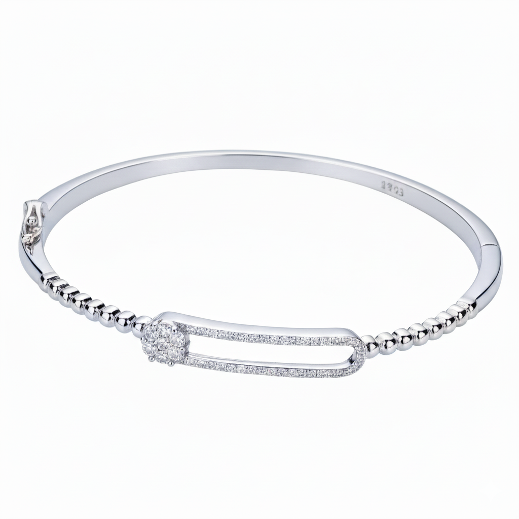 Silver Starlight Aura Bangle Bracelet For her