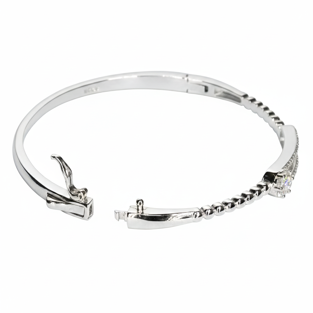 Silver Starlight Aura Bangle Bracelet For her