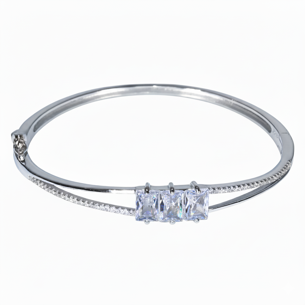 Silver Fine Trinity cut Bracelet for her