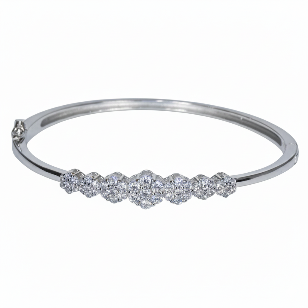 Silver Glittering garland bangle Bracelet for her