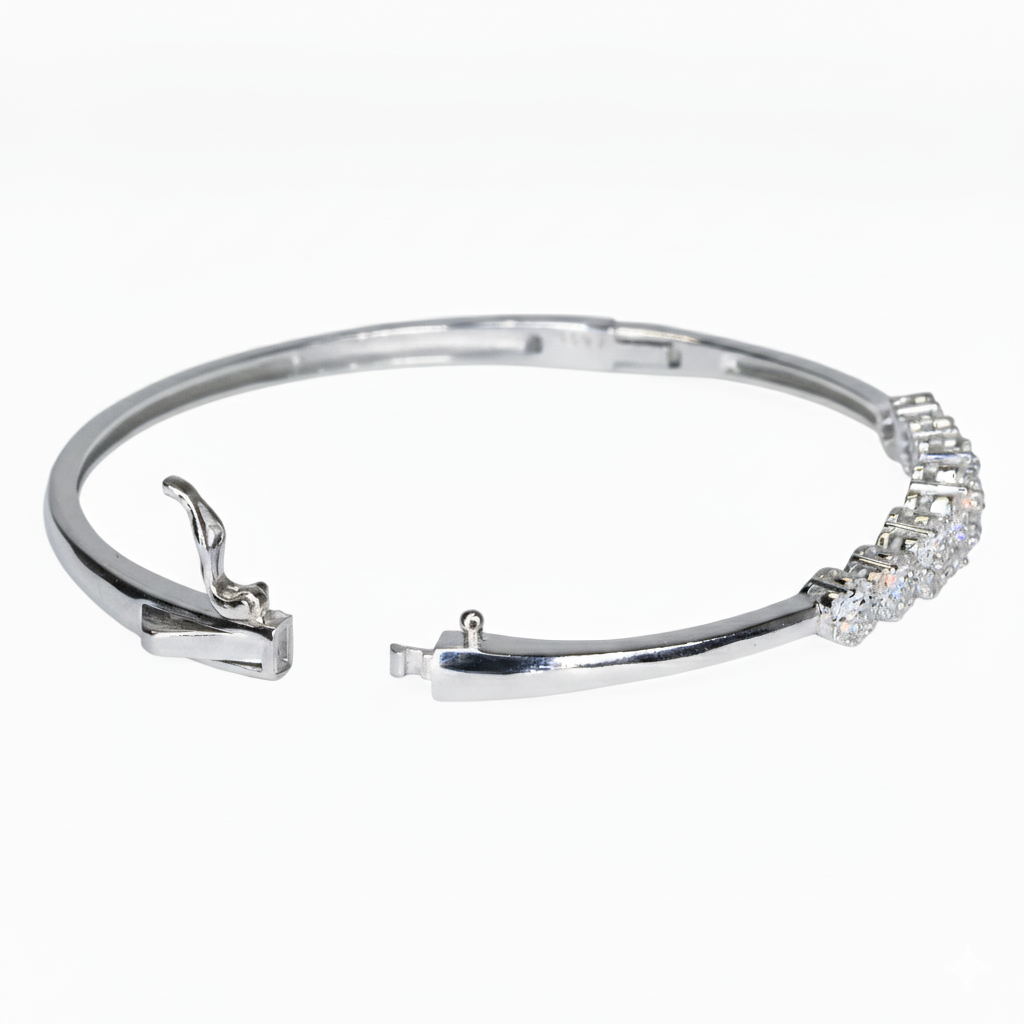 Silver Glittering garland bangle Bracelet for her
