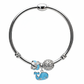 Silver Whimsical Whale Charm Bracelet