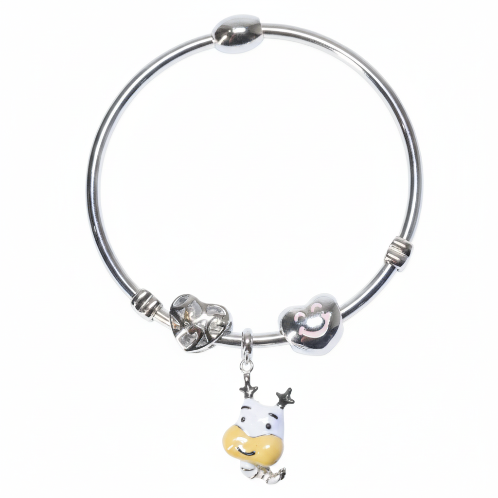 Silver Sweetheart Character Dangle Bracelet For Her