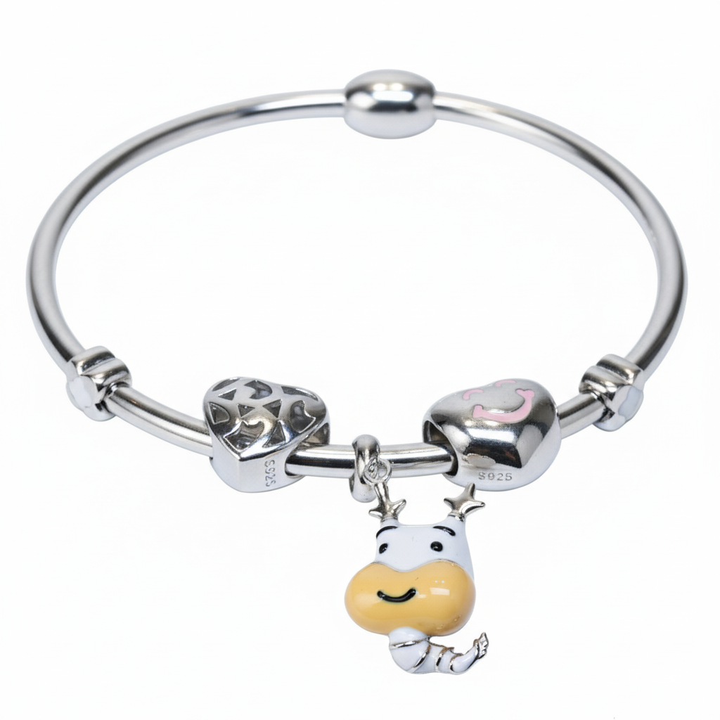 Silver Sweetheart Character Dangle Bracelet For Her