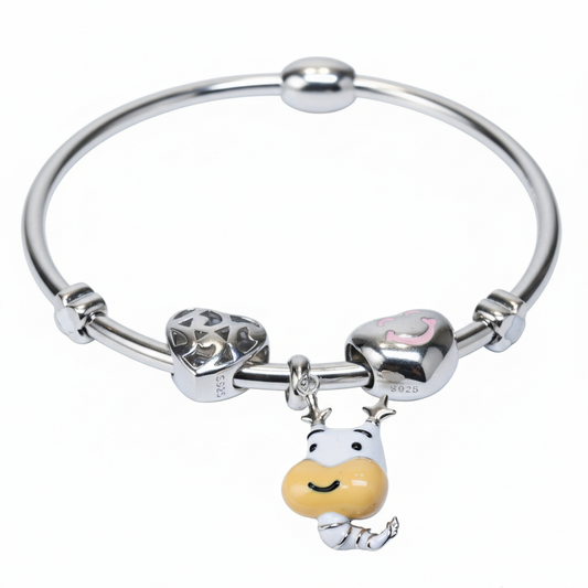 Silver Sweetheart Character Dangle Bracelet For Her