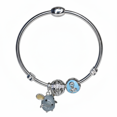 Silver Mouse & Nautical Charm Bracelet For Her