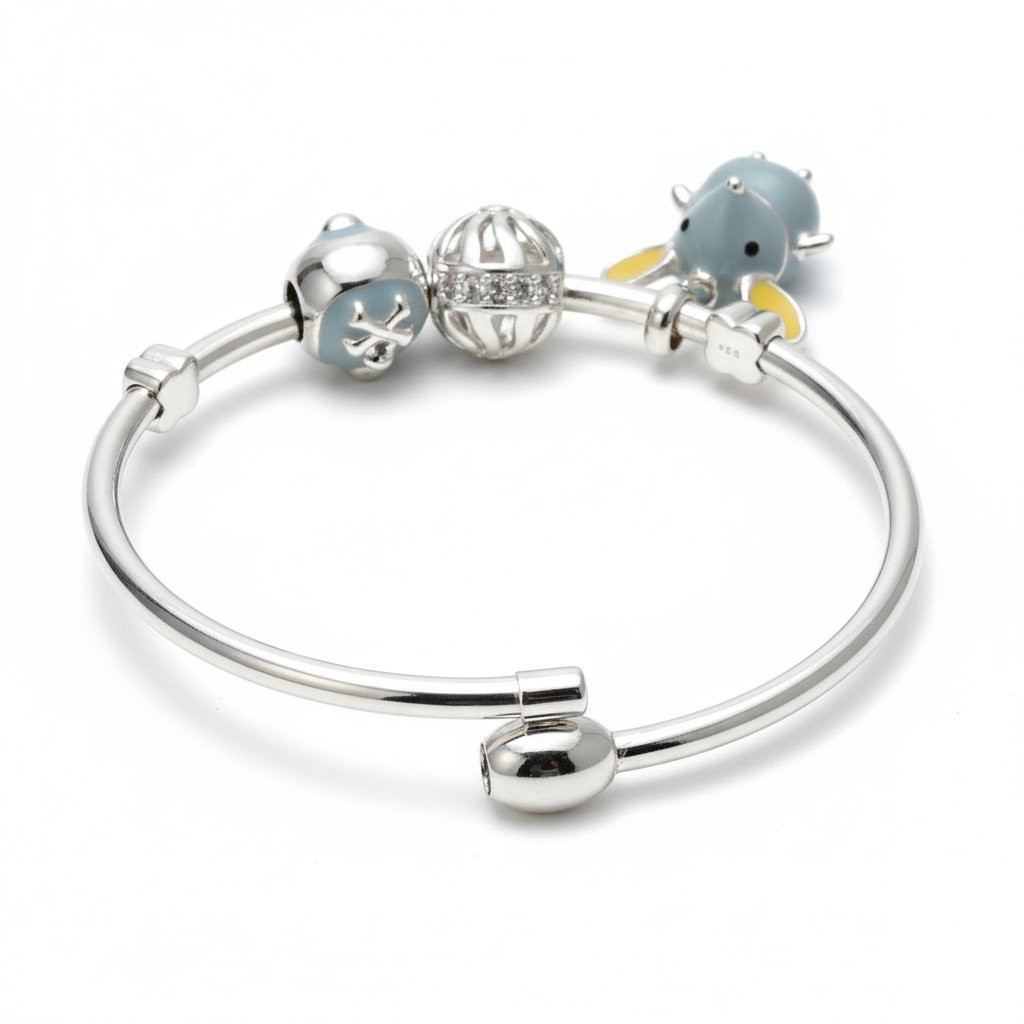 Silver Mouse & Nautical Charm Bracelet For Her