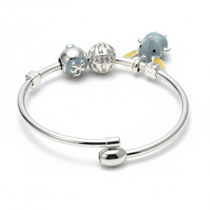 Silver Mouse & Nautical Charm Bracelet For Her