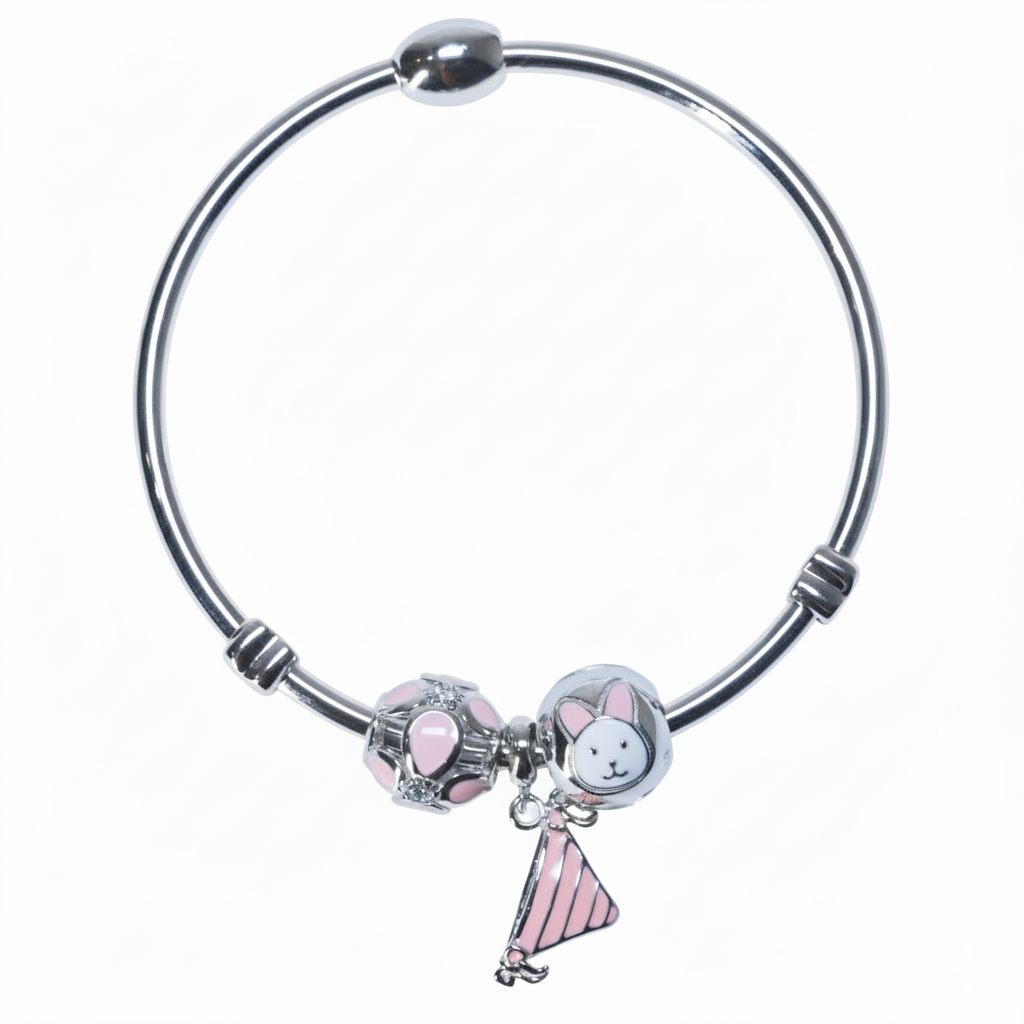 Silver the Whimsical wonderland Charms bracelet