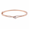 Rose Gold Regal V-Shape Pear-Cut Bracelet For Her