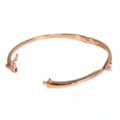 Rose Gold Regal V-Shape Pear-Cut Bracelet For Her