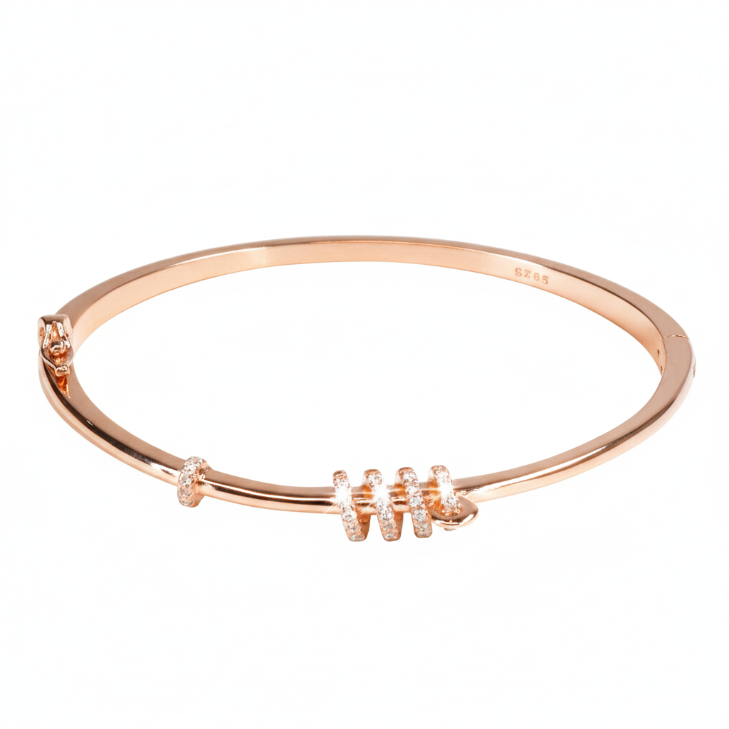 Rose gold Spring locked minimalist bracelet For her