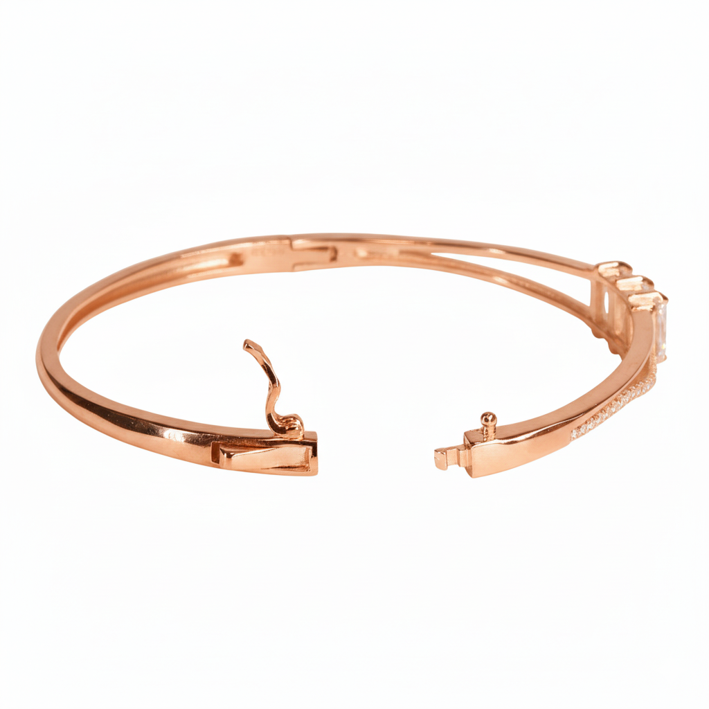 Rose gold Fine Trinity cut Bracelet for her