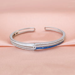 Silver Celestial Deep Blue Inlay Bracelet For Her