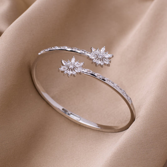 Silver Starlight Floral Bracelet For Her