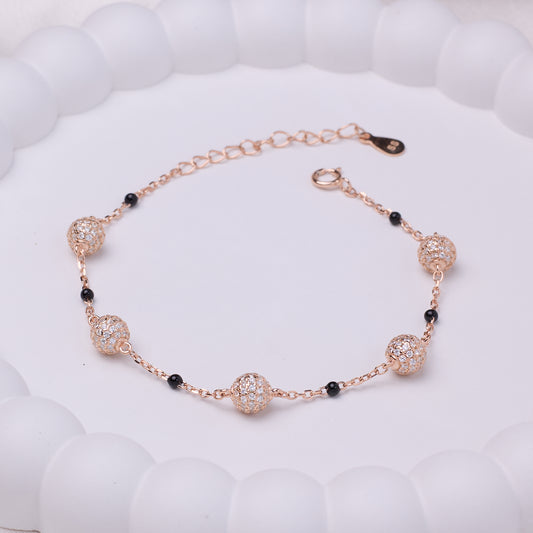 Rose gold Disco ball Chain Bracelet for her