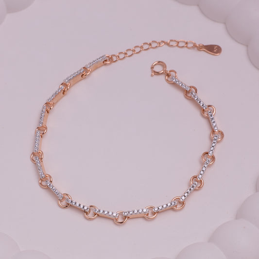 Rose Gold Pave Adjustable Bracelet