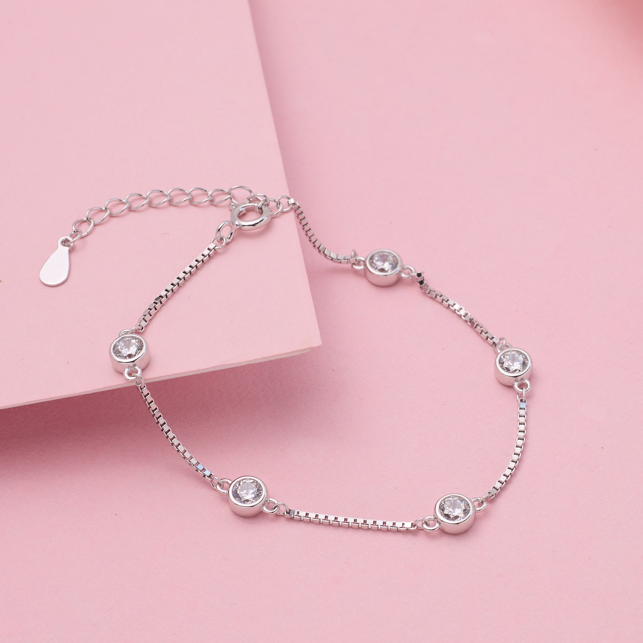 925 Silver Diamond (CZ) Dangler Bracelet