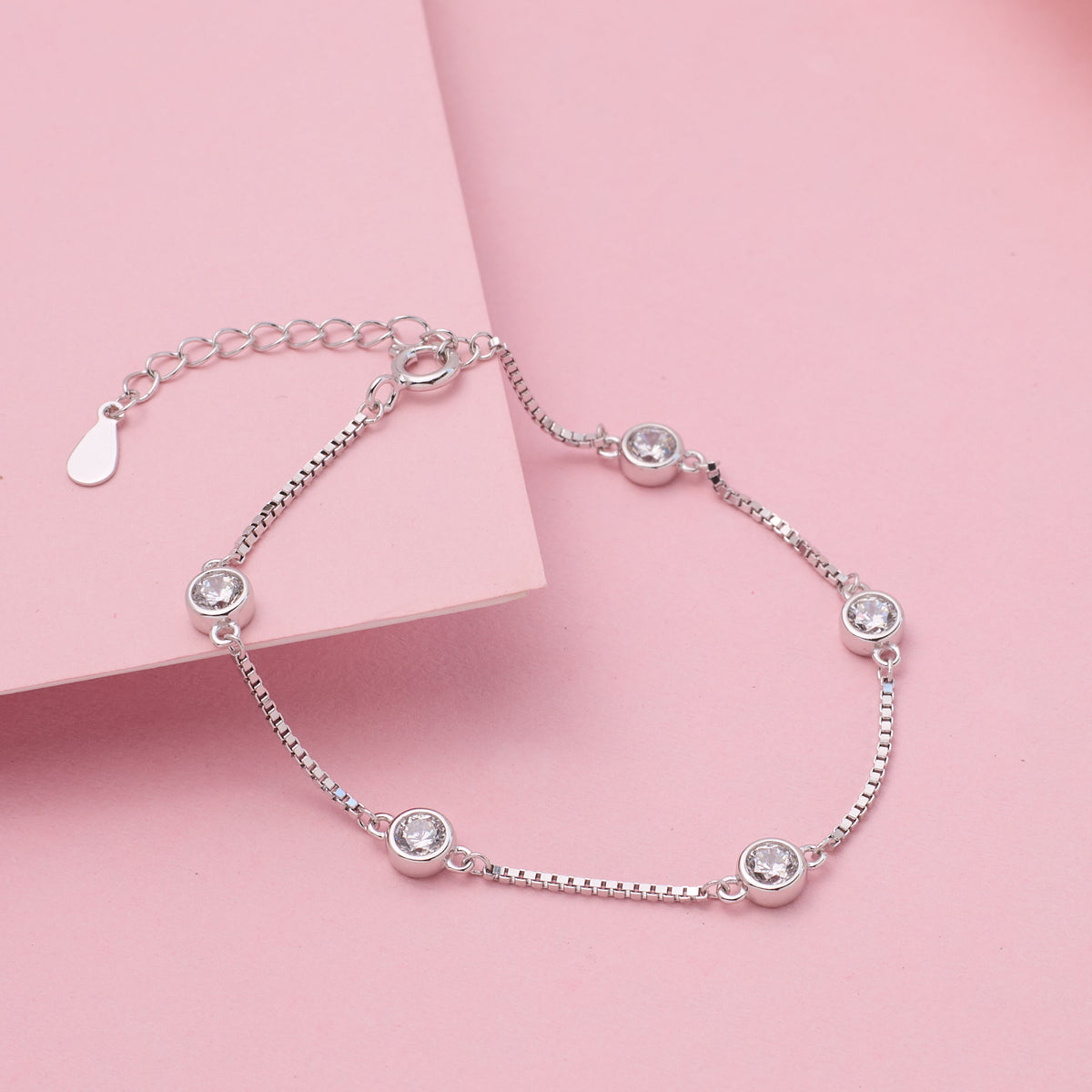 925 Silver Diamond (CZ) Dangler Bracelet